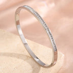 ZAKOL 5/1pcs Creative Stainless Steel Four-leaf Flower Bracelet Set for Women Buling Zirconia Inlaid Fashion Stackable Jewelry
