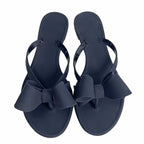 EOFK Summer Jelly Slippers Women Butterfly PVC Sweet Beach Pull On Flat Solid Ladies Versatile Fashion Anti slip Slippers