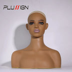 Mannequin Head For Wig African Dummy Head For Wig Doll Head With Anti Slip Hairnet Realistic Mannequin Head With Shoulders