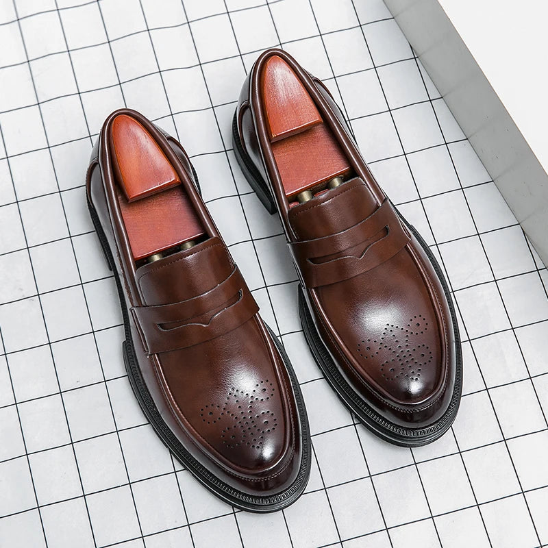 High Quality Dress Shoes Man Comfortable Business Social Leather Shoes For Man Casual Men's Italian Formal Shoes Man Loafers
