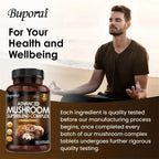 Mushroom Super Blend Complex - Brain Nervous System Health and Memory Supplements Immunity Sleep Energy Mood Support
