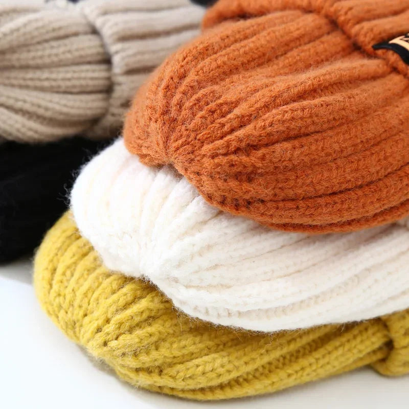 Soft Crochet Knit Beanie Winter Hat for Men Women Unisex Warm Solid Color Cold Cap Fashion Accessory