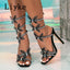 Liyke Fashion Glitter Rhinestones Women Sandals Crystal Butterfly Square Toe Wedding Party Stripper Shoes High Heels Black Blue