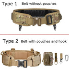 Tactical Padded Belt Airsoft CS Combat Molle Airsoft Girdle Duty Paintball Waist Belts War Game Hunting Accessories