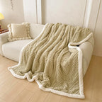 Winter Double Layer Sherpa Blanket Thicken Warmth Blankets for Bed 5D Carved Nap Blanket Quilt Plush Fuzzy Flannel Fleece Quilts
