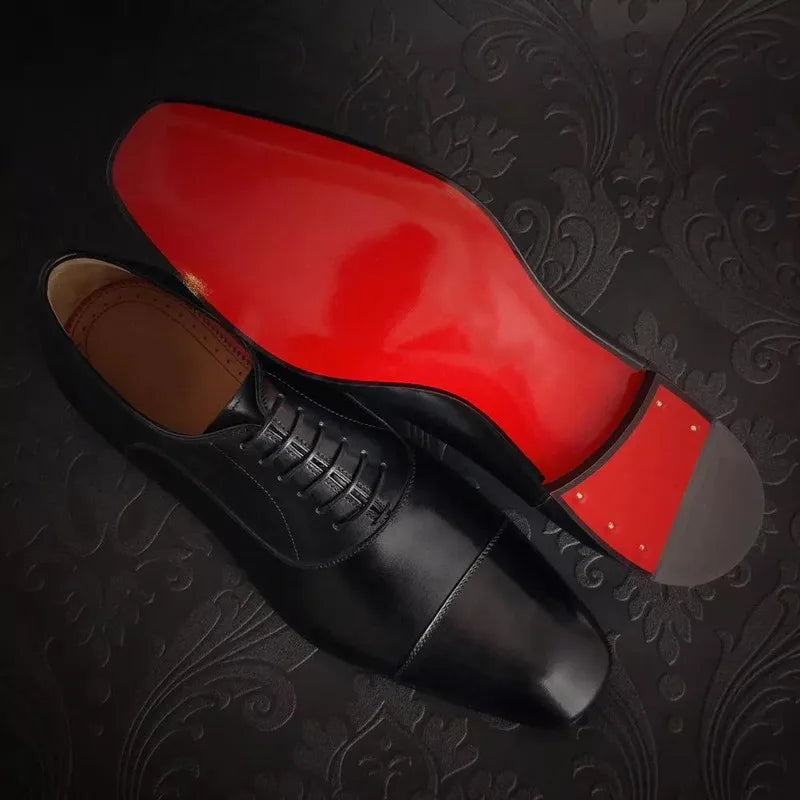 Men's Red Sole Oxford Shoes Business Office  Breathable Lace-up Shoes for Men  Chaussure Homme Main image