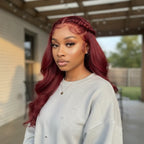Burgundy 99J Body Wave Lace 13x6 HD Front Wigs Human Hair Pre Plucked with Baby Hair 13x4 Lace Front Wigs for Black Women