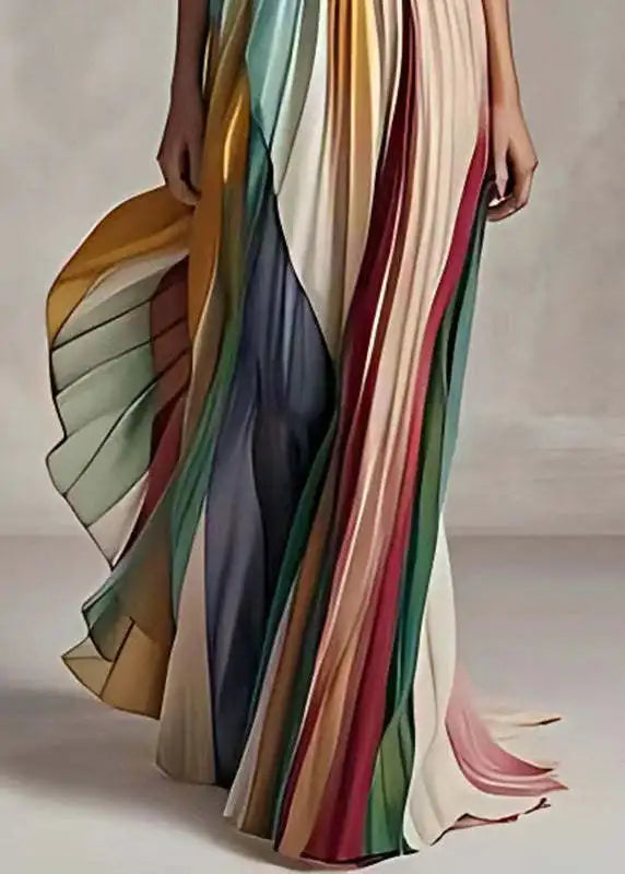 Women's Summer Printing Patchwork Maxi Dress Sleeveless Fashion Holiday Party Dresses Elegant Strapless Ladies Dress Vestidos