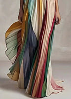 Women's Summer Printing Patchwork Maxi Dress Sleeveless Fashion Holiday Party Dresses Elegant Strapless Ladies Dress Vestidos