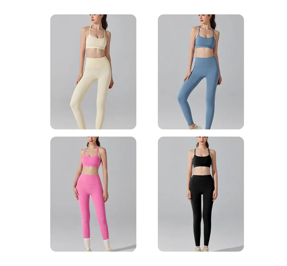 Women's Matching Activewear Set Sports Bra & High Waist Leggings 2-Piece Workout Outfit Gym Clothes for Yoga, Running & Fitness