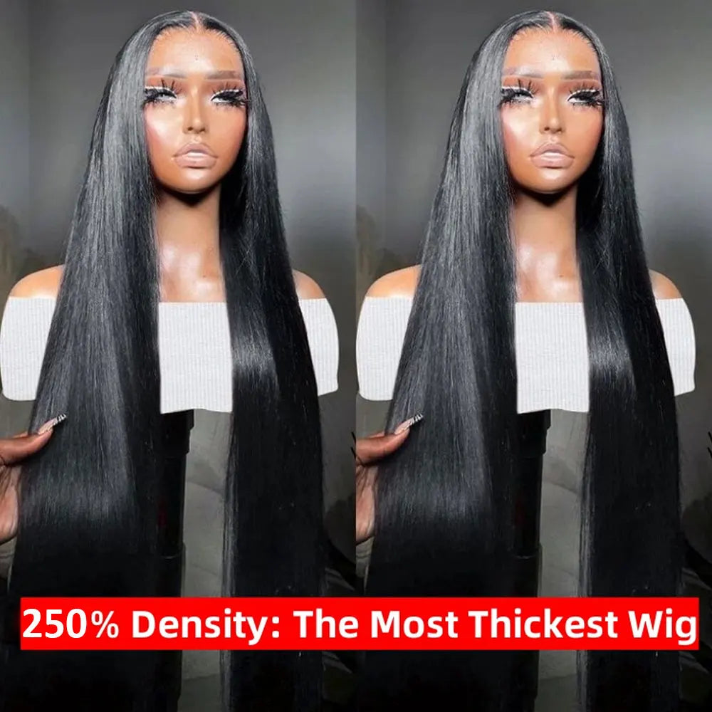 250 Density 40 42 Inch Straight Lace Front Human Hair Wigs 13x4 13x6 HD Lace Frontal Wig Remy Glueless Straight Human Hair Wigs