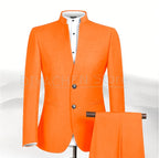 2025 New Style Men Chinese Tunic Collar Bridegroom Suit Formal Wear Dress Slim Fit Mens Suits Groom Wedding Blazer Costume Homme