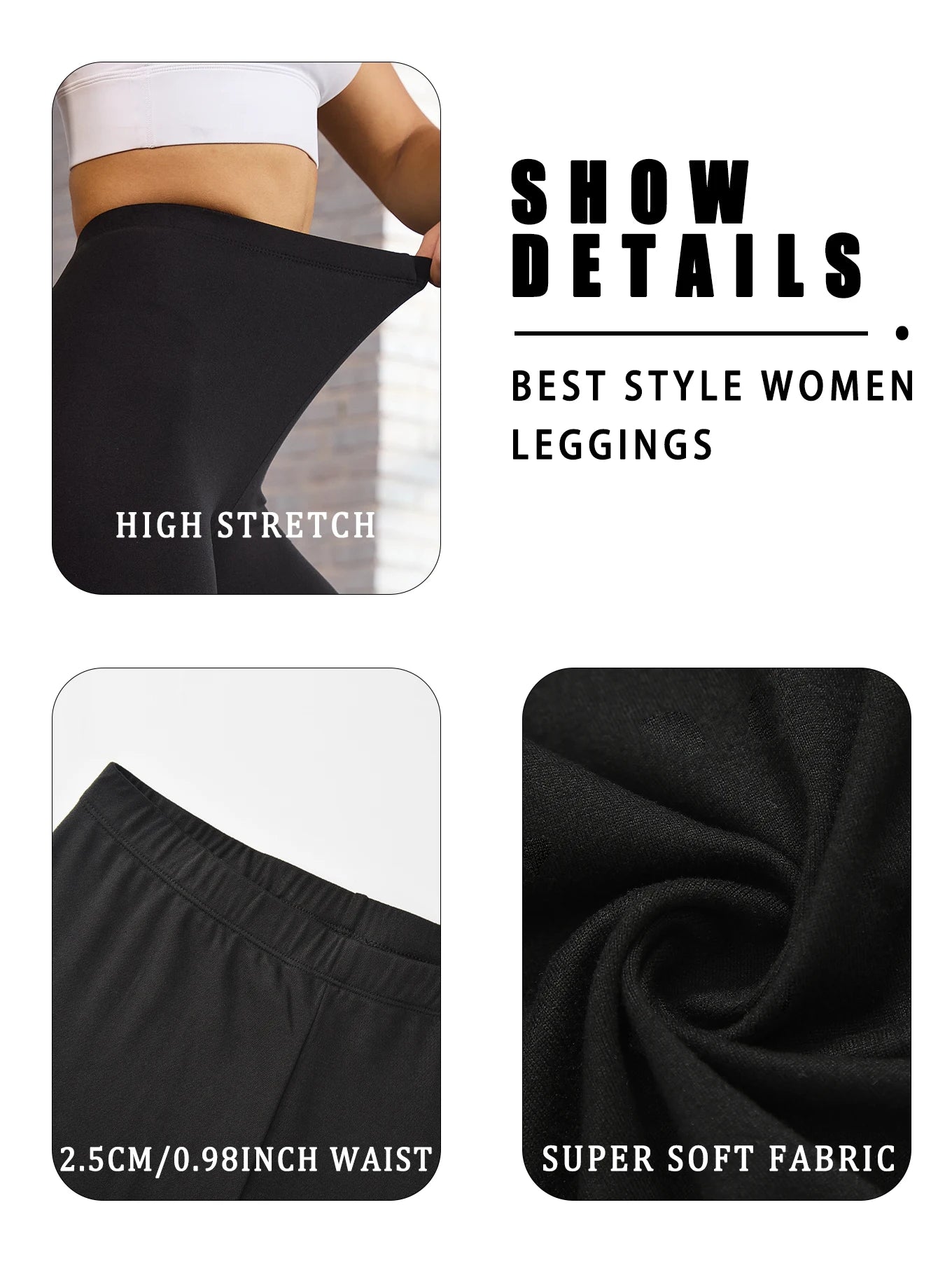 Women's Super Soft Leggings High Elasticity No See Through Workout Yoga Running Athletic Push Up Gym Long Fitness Leggings