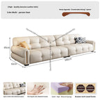 Italian Minimalist Sofa Modern Luxury Living Room Couch Straight Sofa Set Persons Genuine Leather Upholstered Furniture JT40