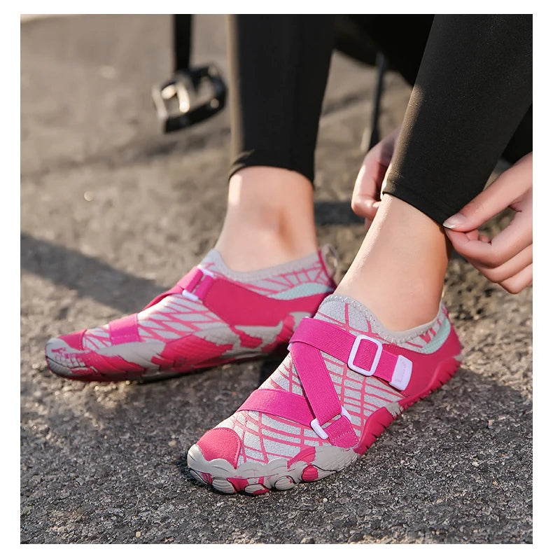 Men Women Elastic Beach Barefoot Seaside Aqua Shoe Quick-Dry Breathable Surf Wading Shoe Non Slip Upstream Swimming Water Shoe