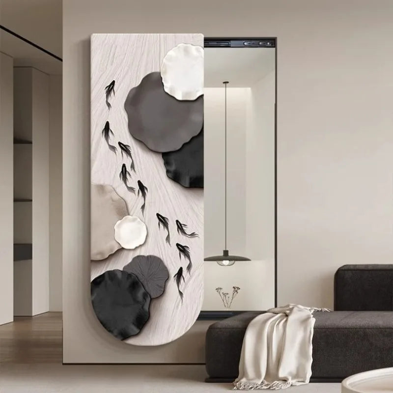 Bathroom Rectangle Mirror Organizer Creative Black Wall Mirror Bedroom Ornament Decorazioni Casa Home Furniture Accessories