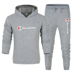 2026 Men's Tracksuit Hooded Sweatshirt+Sweatpants 2 Pcs Sets Sports Suit Casual Jogger Sportswear 2 Piece Male Streetwear Sets