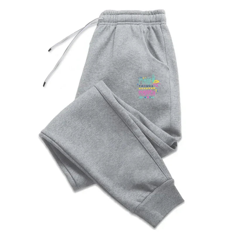 High Quality Fashion Versatile Womens Mens Outdoors Elastic Waist Jogging Casual Sweatpants Sport Trousers Main image