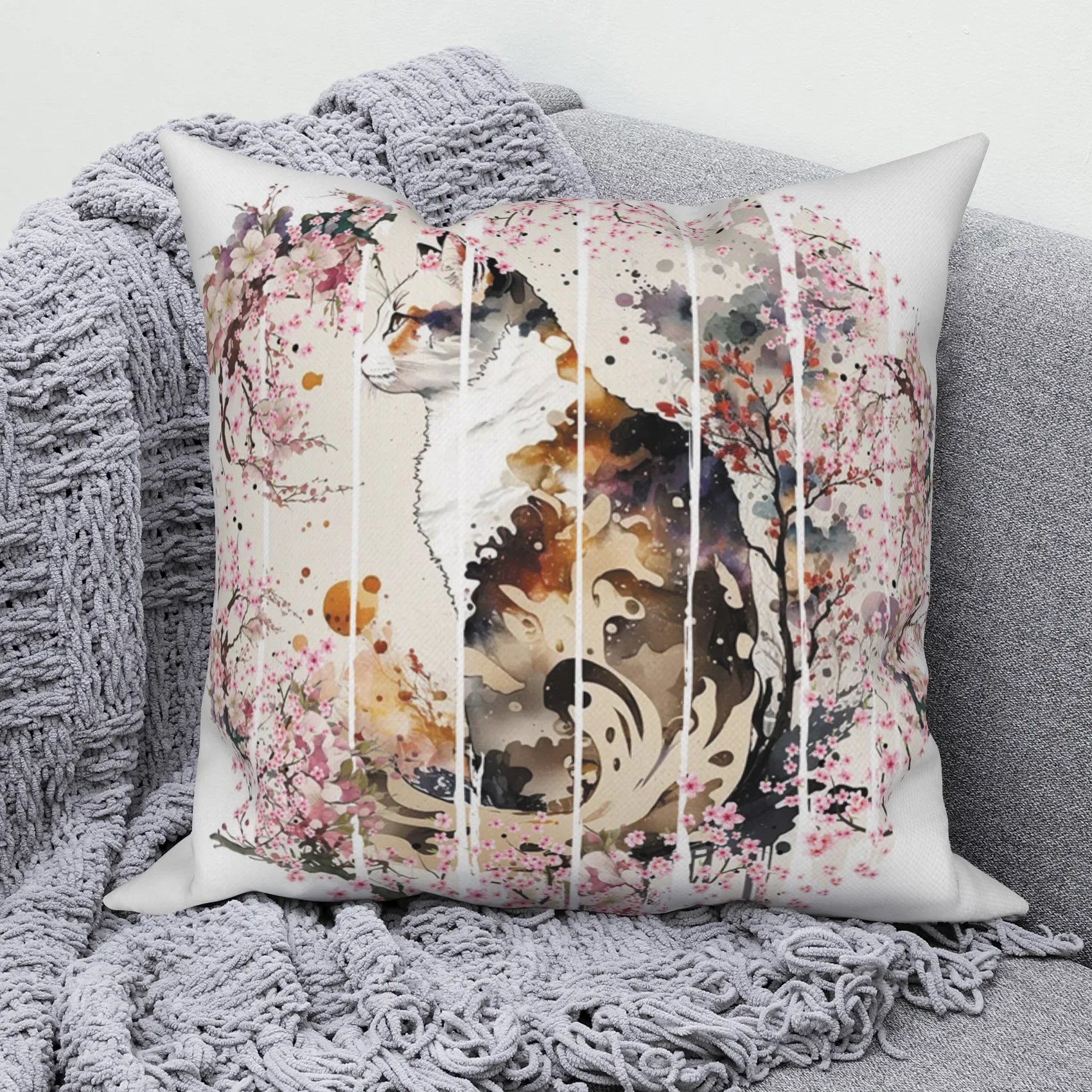 Modern Sofa Decorative Pillowcase Home Decor Set Cute Cat   Cushion Cover Throw Pillow