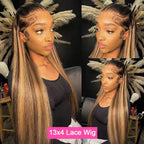 Highlight Wig Human Hair Ombre HD Lace Wig 13x6 Bone straight Human Hair Frontal Wig Brazilian 13x4 Bone Straight Wigs For Women