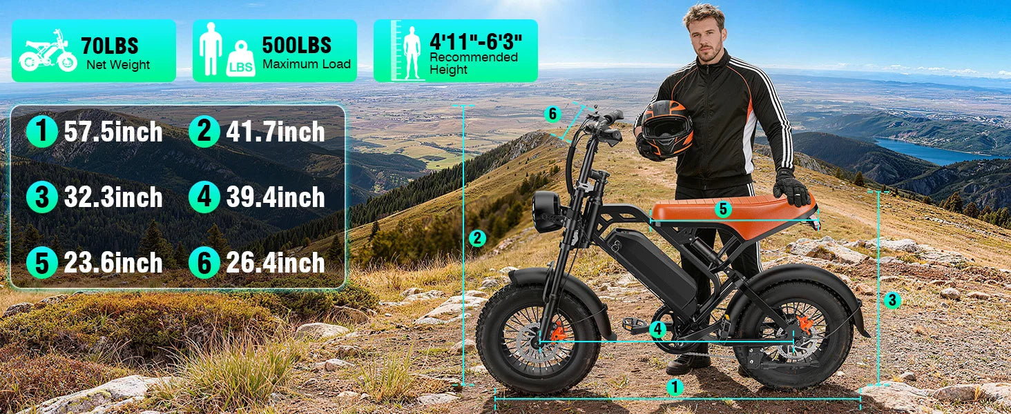 1200W All-terrain Electric Motorcycle, 48V18Ah Adult Electric Dirt Bike, 28MPH, 5-speed Variable Speed, Load Capacity of 500LBS