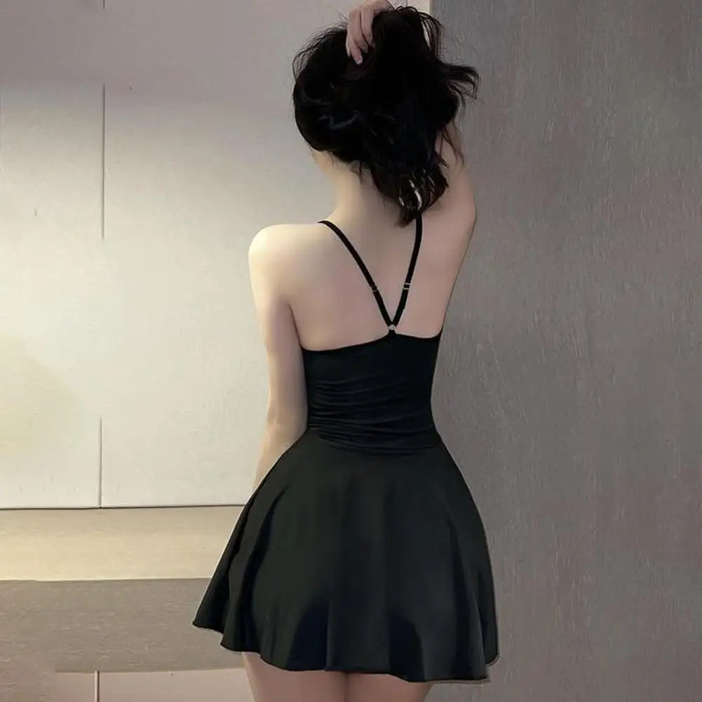 Sexy Women Pleated Micro MINI Dress Bandage Smooth Uniform Slip Mini Dress Night Club Outfits Allure Ruffled Dress Backless Secondary image