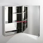 Wall-mounted stainless steel mirror cabinet, simple modern bathroom thickened bathroom mirror cabinet
