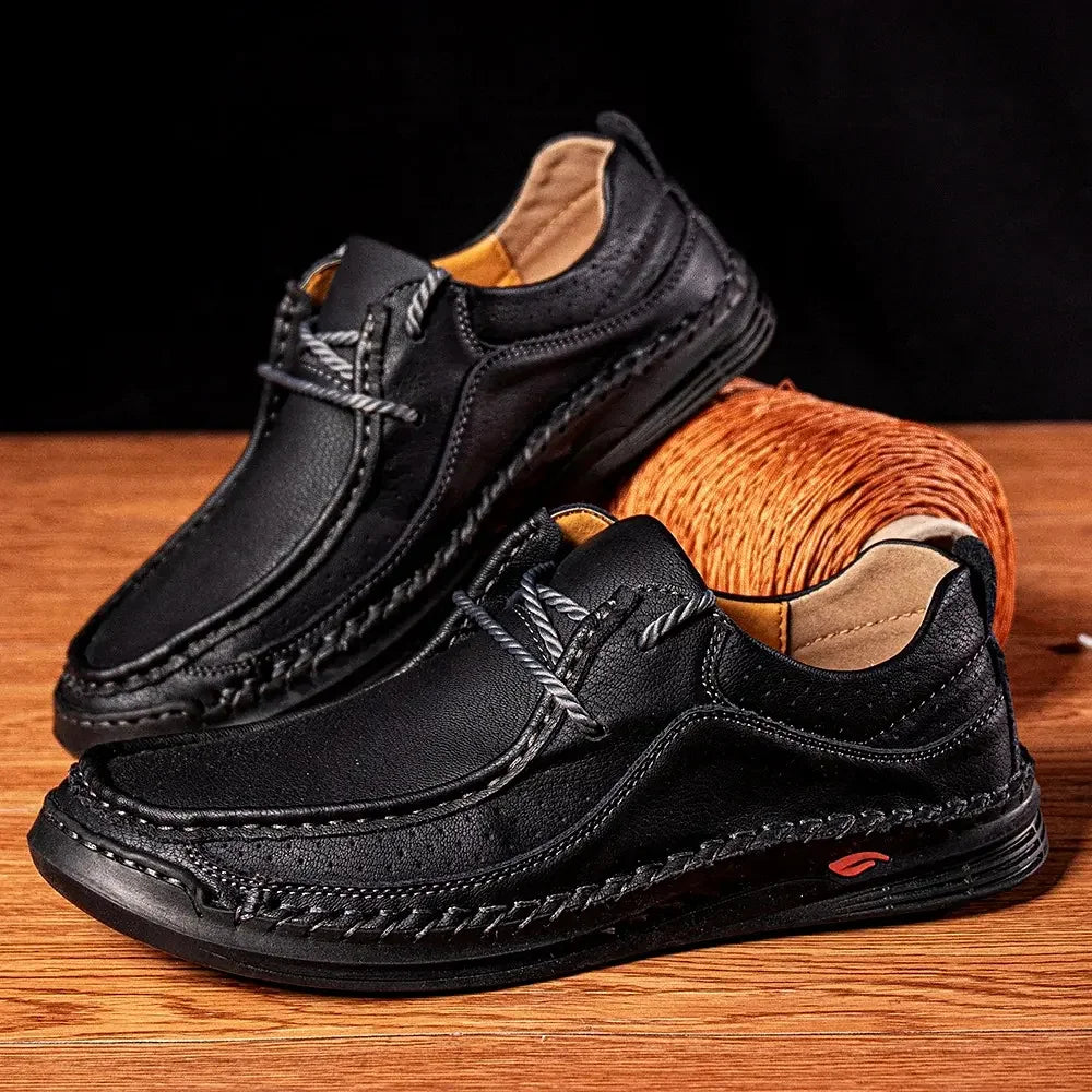 Shoes for Men 2026 Handmade Leather Casual Sneakers Comfort Design Man Shoe Business Leather Fashion Plus Size Shoes for Men