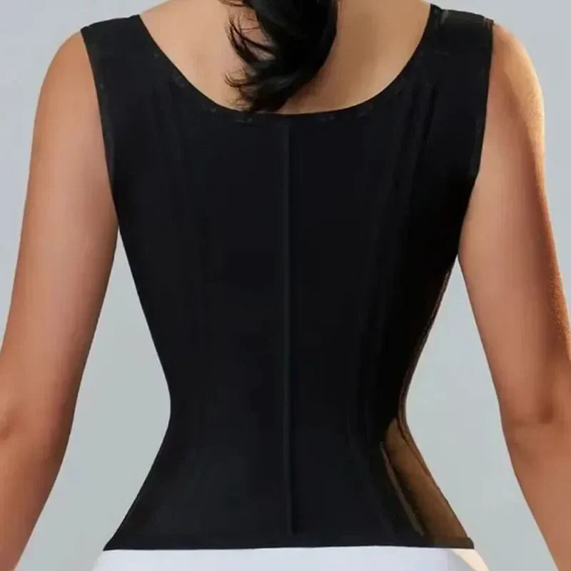 Body Shaper Shapewear Women Double Tummy Control Compression Waist Trainer Corset Adjustable Zipper and Hook-eyes Flat Belly