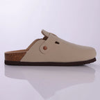 Comwarm Fashion Men's Suede Mules Slippers New Women Clogs Cork Insole Sandals With Arch Support Outdoor Beach Slides Home Shoes