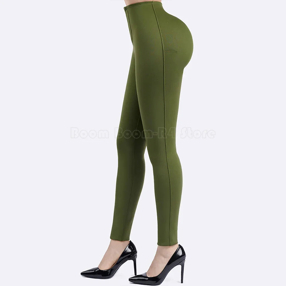 High Waisted Skinny Leg Pants for Women Tummy Control Push Up Butt Gym Pants Casual Leggings Yoga Soft Stretch Comfy Trousers Secondary image