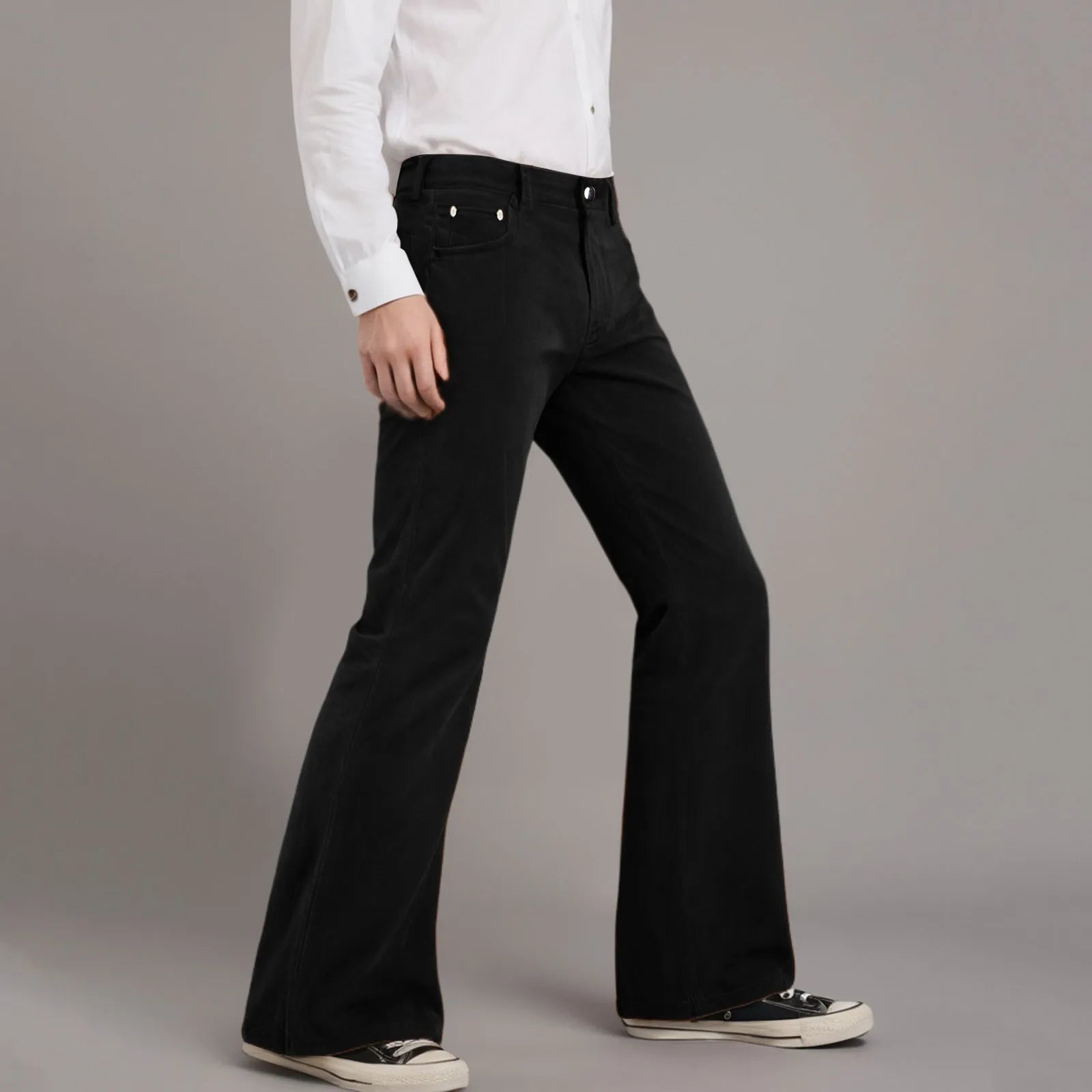 Fashion Casual Flared Pants Pant For Men Classic Simple Solid Color High-Rise Trousers Trendy Street High Street Denim Pants