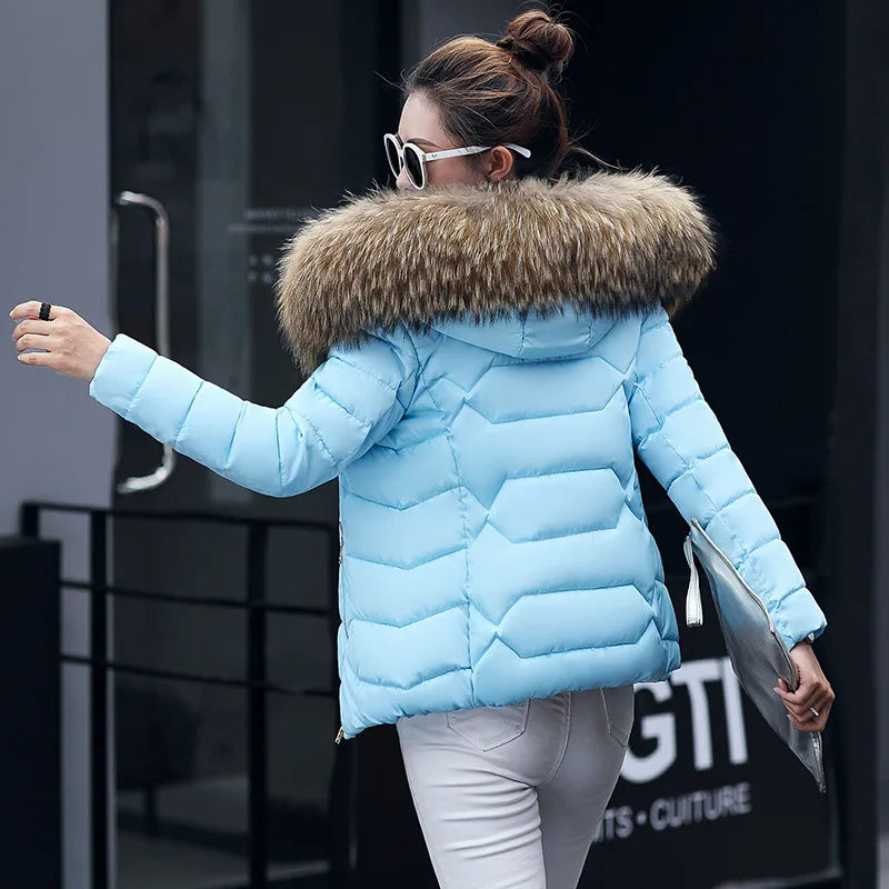 2026 Faux Fur Parkas Women Down Jacket clothes Womens Parkas Thicken Outerwear hooded Winter Coat Female Jacket Cotton padded