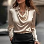 Women Fashion Solid Color Shirt Collar Blouse Tops 2025 Spring Autumn Casual Long Sleeve Office Shirt Elegant Top Female Blouses