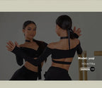 Latin Dance set Clothes Girls Long SLeeves Short Top Skirt Cha cha samba Performance Competition Dress Burgundy Black Dress Kids
