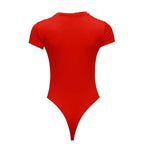 Women Sexy Summer Bodycon Bodysuit Fashion Casual Solid Short Sleeve Body Tops For Women Female Romper