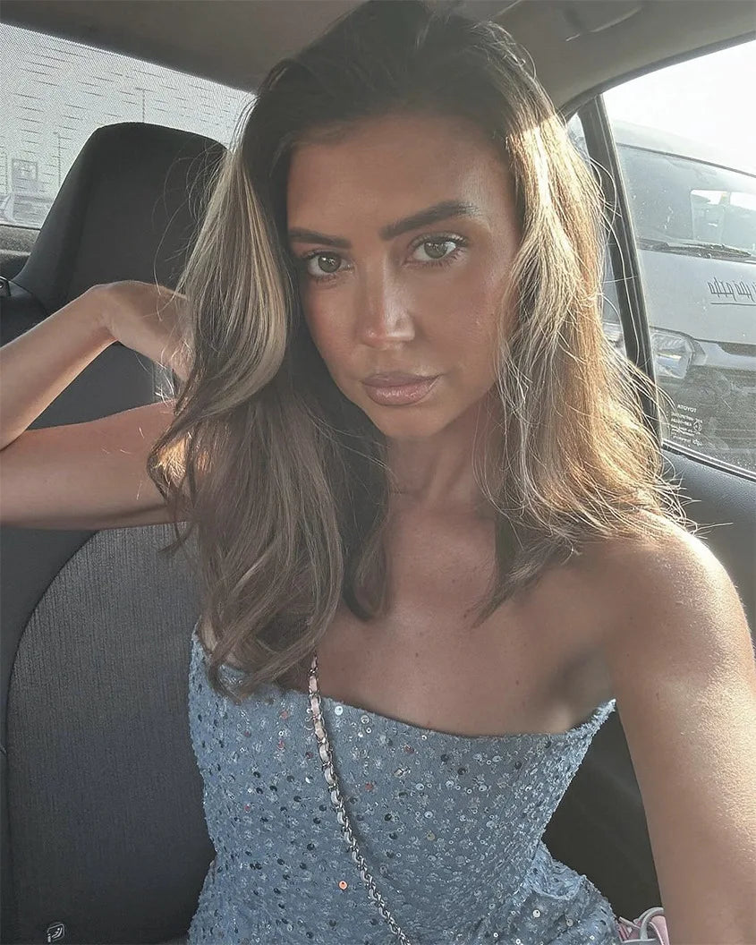 Fashion Sequins Denim Set Women Strapless Tunic Waist Crop Top and Wide Leg Pant Suit 2025 &2026 New 2 Piece Sets Outfits Tracksuit