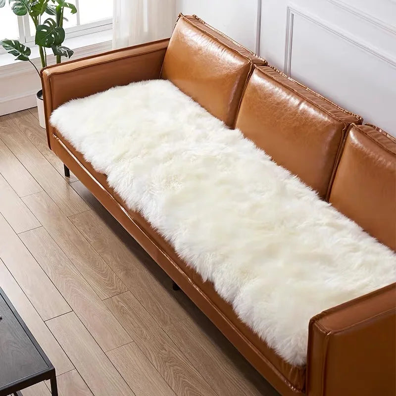 Customized Australia Lamb Wool Rug 100% Pure Sheepskin Seat Cushion Real Sheep Hair Fur Mat Main image