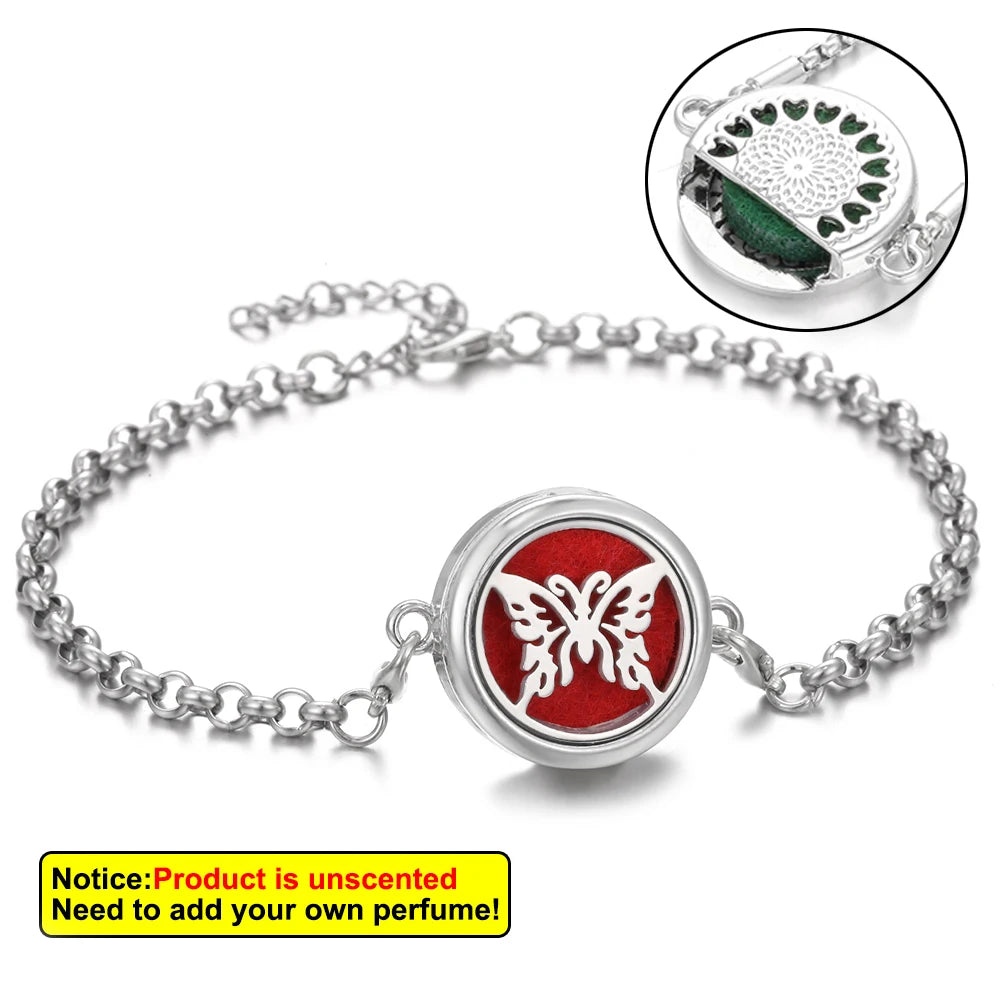 Essential Oil Diffuser Aromatherapy Bracelet Aroma Diffuser Bracelets Adjustable Chain Scent Perfume Locket Bracelet Women Men