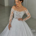 White Wedding Dresses for Women Off Shoulder Bridal Gowns Lace Appliques Sweetheart A-Line Vestidos De Novia