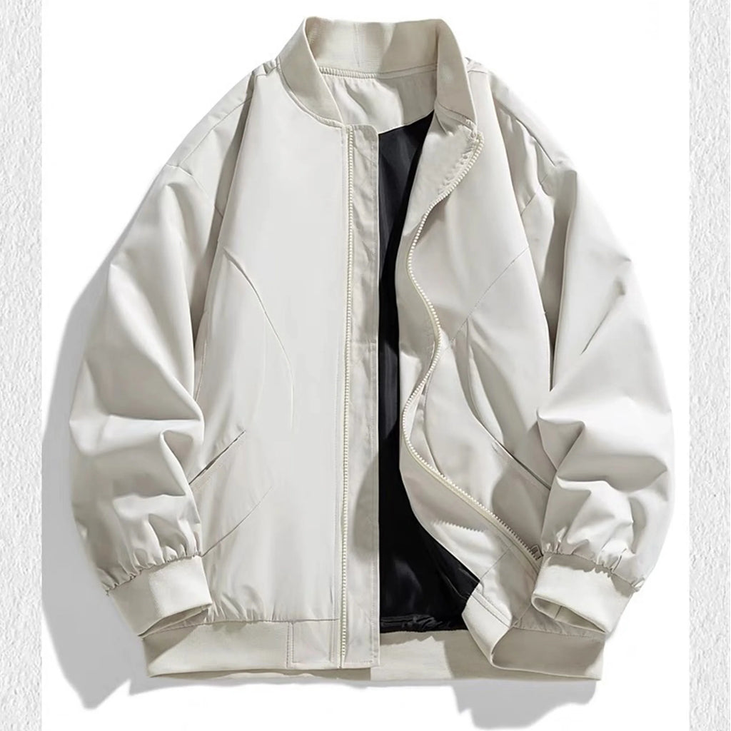 2026 autumn new men's pilot jacket fashion casual light solid color baseball uniform sportswear jacket, DIY LOGO S-4XL