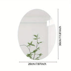 2D Acrylic Oval Self-Adhesive Mirror Irregular Punch-Free for Bathroom Toilet Wash Basin Living Room Bedroom Soft Wall Mirror
