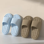Unisex Bathroom Slippers Cloud Cushion Slides Summer Flat Sandals Thick Platform Shoes Man Indoor Non-Slip Couple Flip Flops