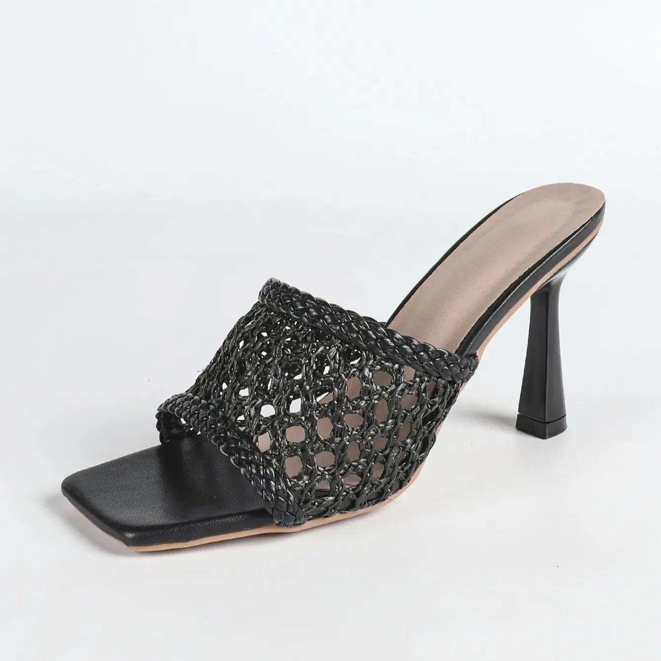 LIHUAMAO slipper slingback heel sandals shoes stilletto high heel thin heel sandals women pumps party night club slipper Secondary image