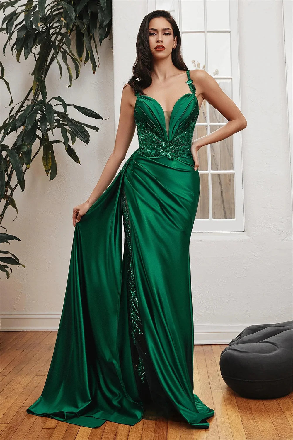 Mila Sweetheart Neck Mermaid Party Dresses Side High Split Satin Evening Dresses Sheath Backless Customized Prom Dresses 2026