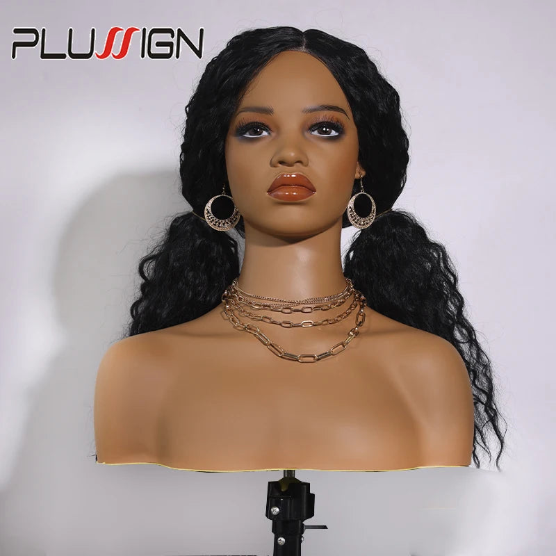 Mannequin Head For Wig African Dummy Head For Wig Doll Head With Anti Slip Hairnet Realistic Mannequin Head With Shoulders