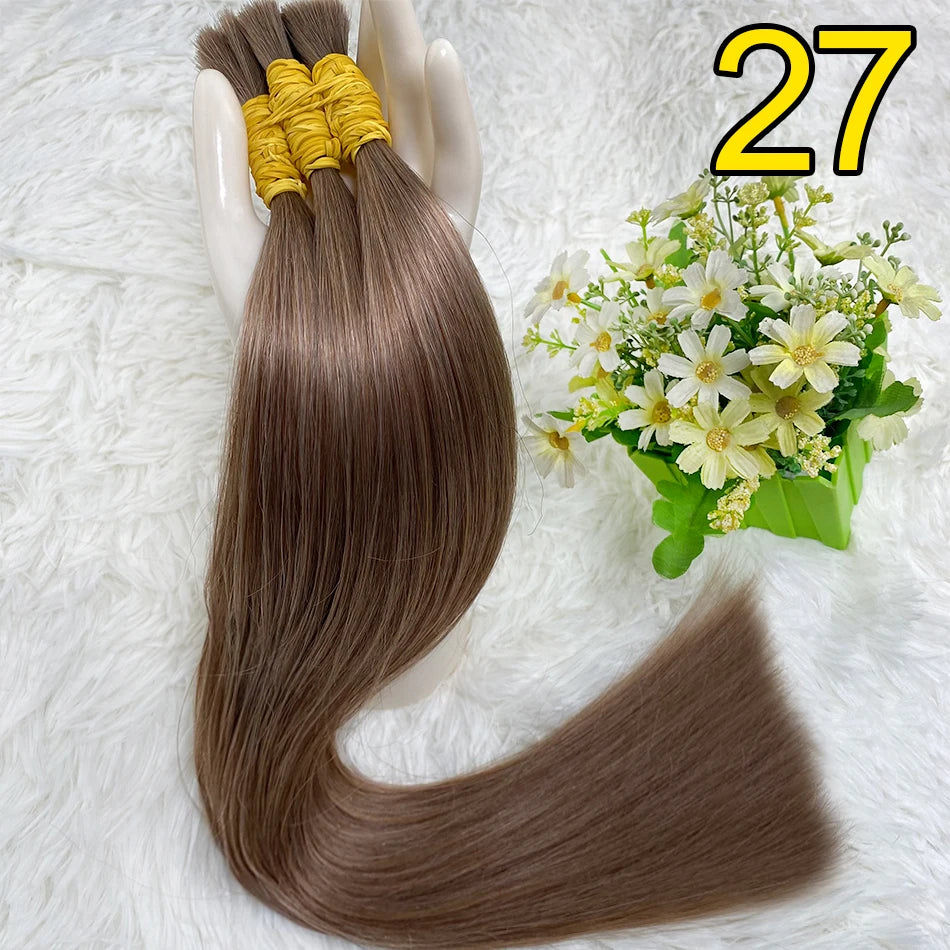 Ombre Straight Bulk Braiding Hair 100% Brazilian Virgin Remy Human Hair Extensions 613 Blonde Color Natural Hair Piece