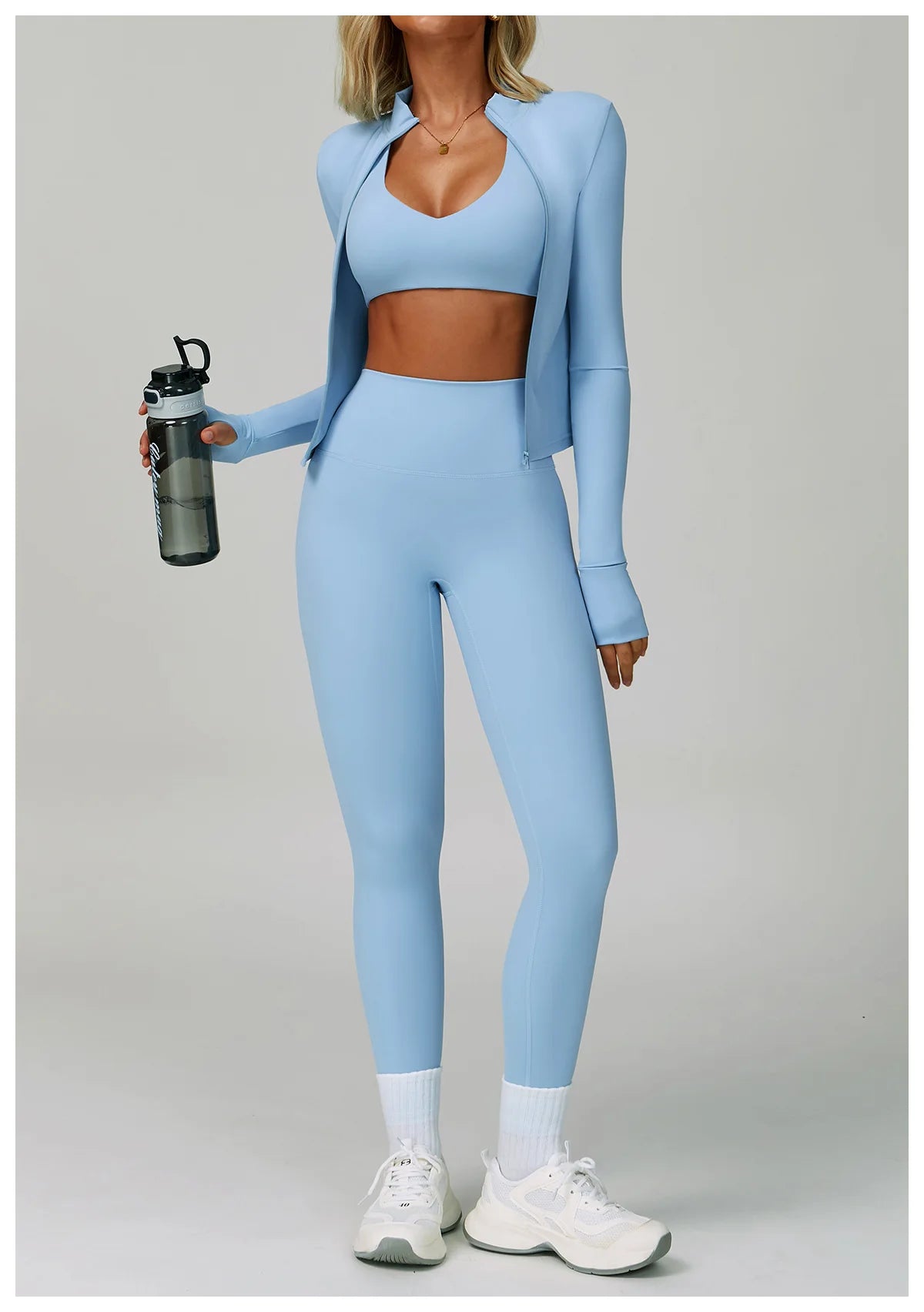 2/3-Piece Activewear Set – Sports Bra & High Waist Leggings