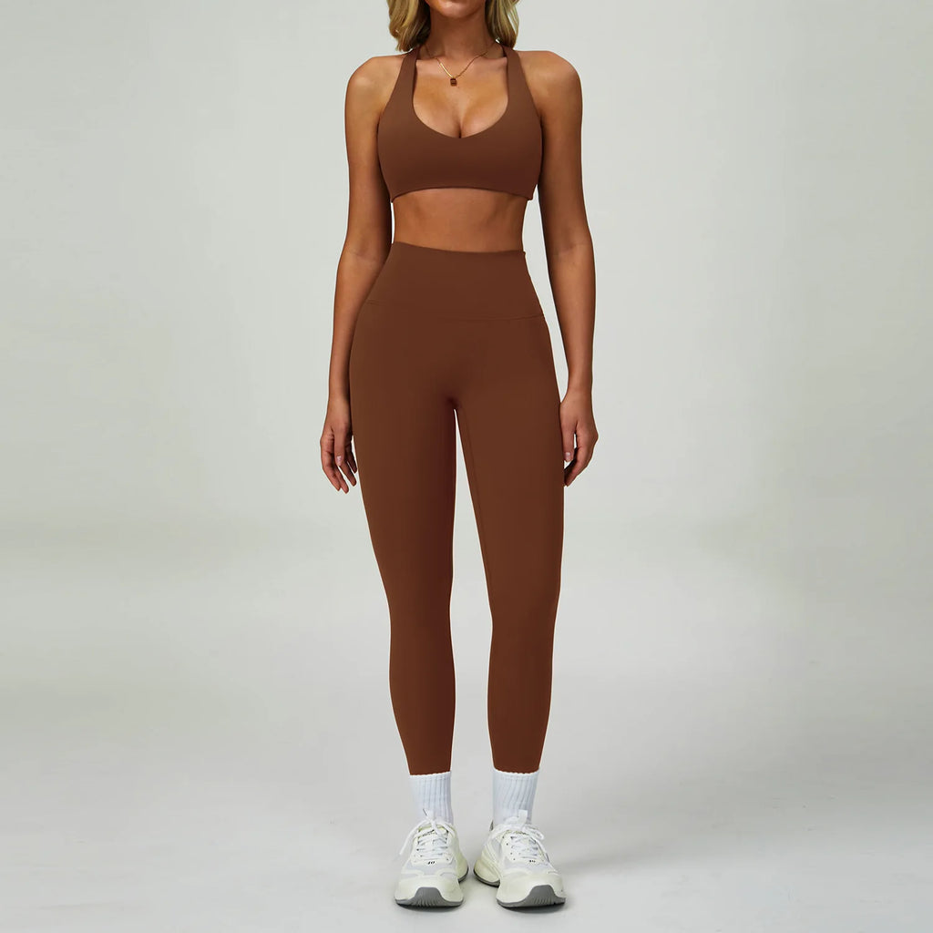 2/3-Piece Activewear Set – Sports Bra & High Waist Leggings