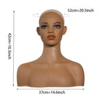 Mannequin Head For Wig African Dummy Head For Wig Doll Head With Anti Slip Hairnet Realistic Mannequin Head With Shoulders